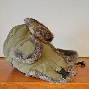 Wind River Green Fur-Lined Trapper Hat
